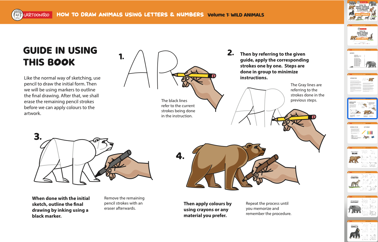 How to Draw Animals Using Letters and Numbers Volume 1: Wild Animals