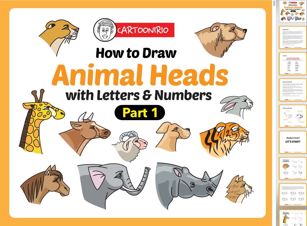 How to Draw Animal Heads with Letters and Numbers Part 1