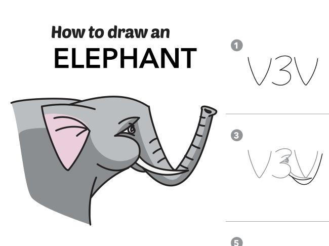 How to Draw Animal Heads with Letters and Numbers Part 1